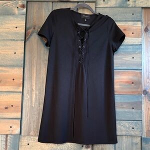 Romeo & Juliet Couture Black Lace-Up Mini Dress